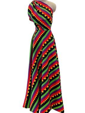 Vtg 1972 LANVIN Jules-François Crahay Striped Maxi Dress - As Seen in SATC Movie
